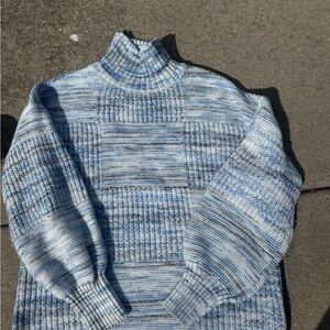Liz Claiborne Light Blue Marled Turtleneck Sweater